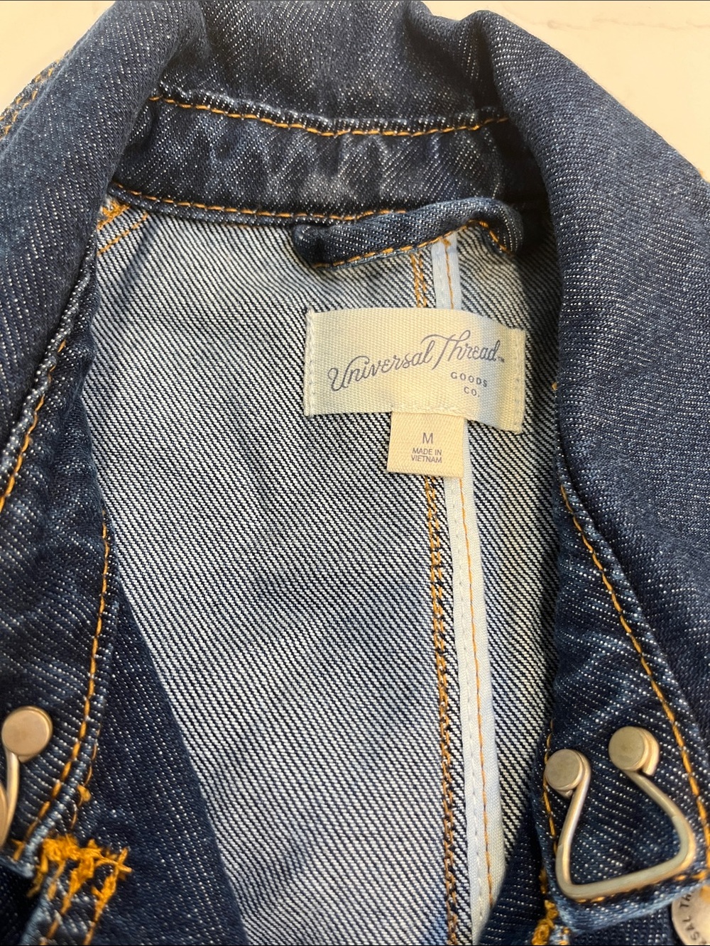 Universal Thread Dark Blue Denim Trench with Belt - Picture 2 of 6
